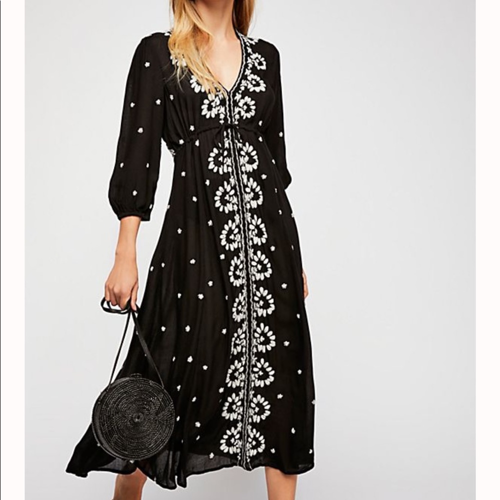Free People embroidered midi dress